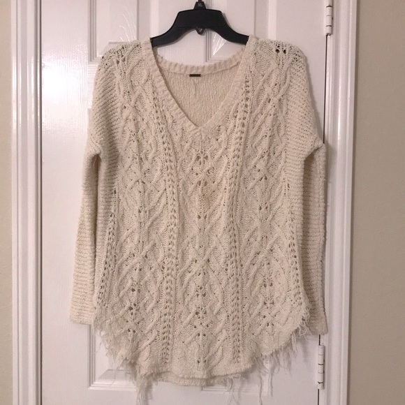 FREE PEOPLE Cross My Heart Distressed Sweater XS - Picture 5 of 9